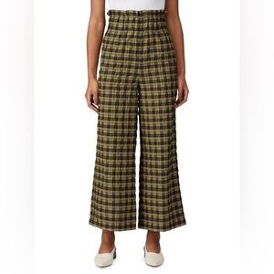 Ganni Check Paperbag Flared Pants